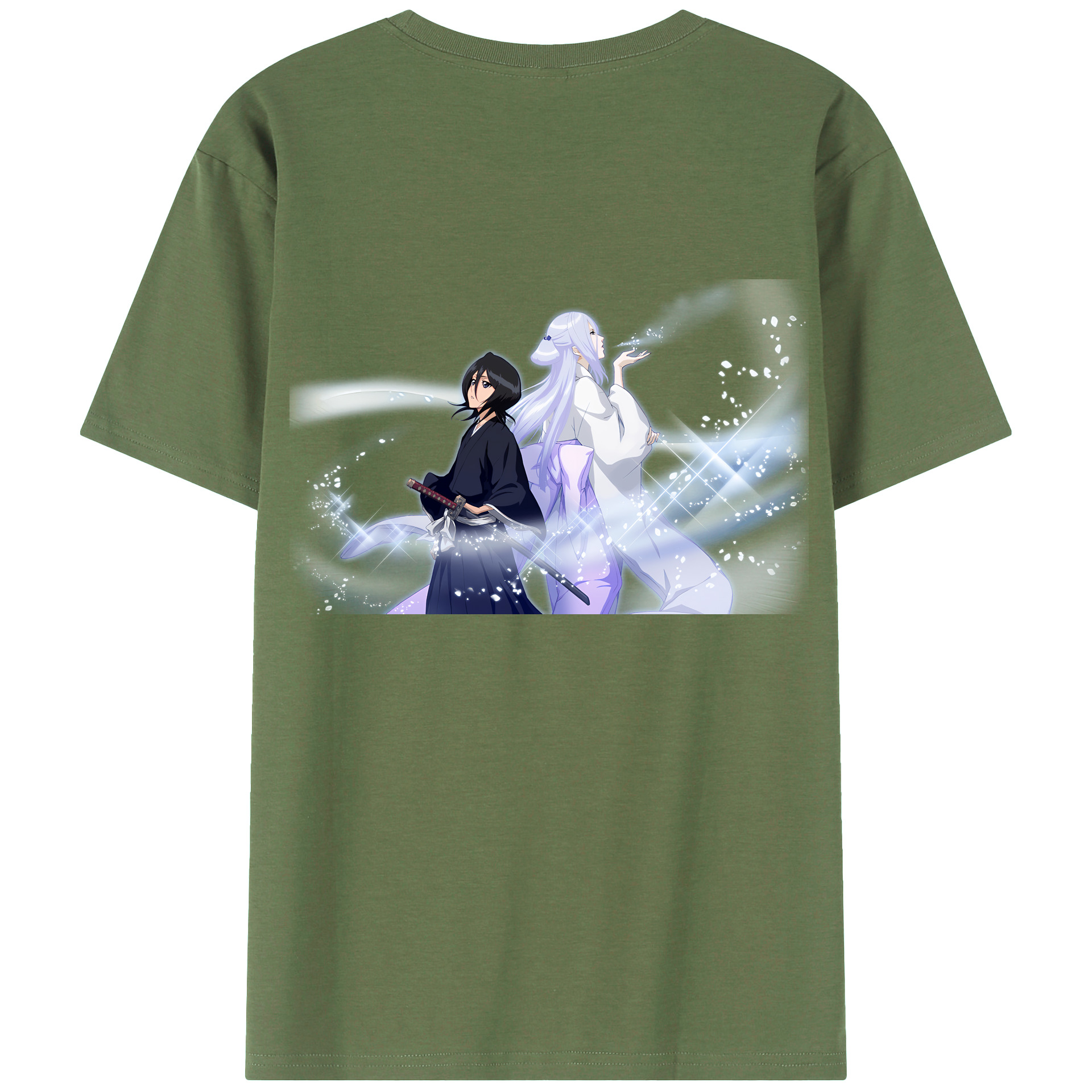 （画像用） ブリーチ 朽木ルキア BLEACH Kuchiki Rukia 綿100％ メンズ半袖Tシャツ（バックプリント） 通気性